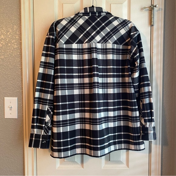 RARE ITEM* Outdoor Voices Flannel Over Shirt in Black/White, size XS (runs big) - Picture 3 of 3